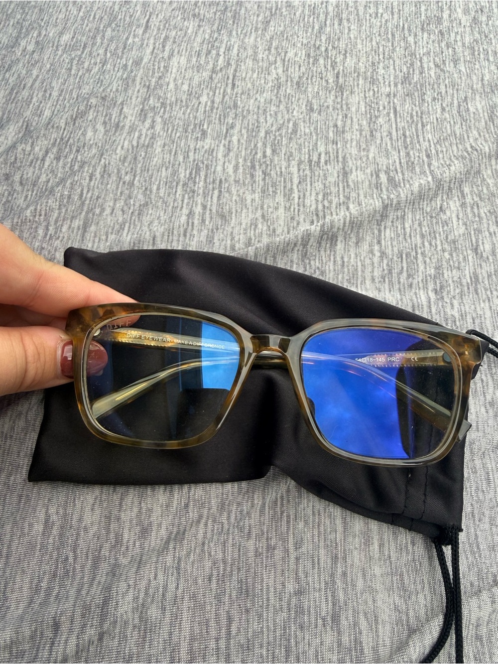 Diff Eyewear Men's Olive Brown Blue-Light Glasses